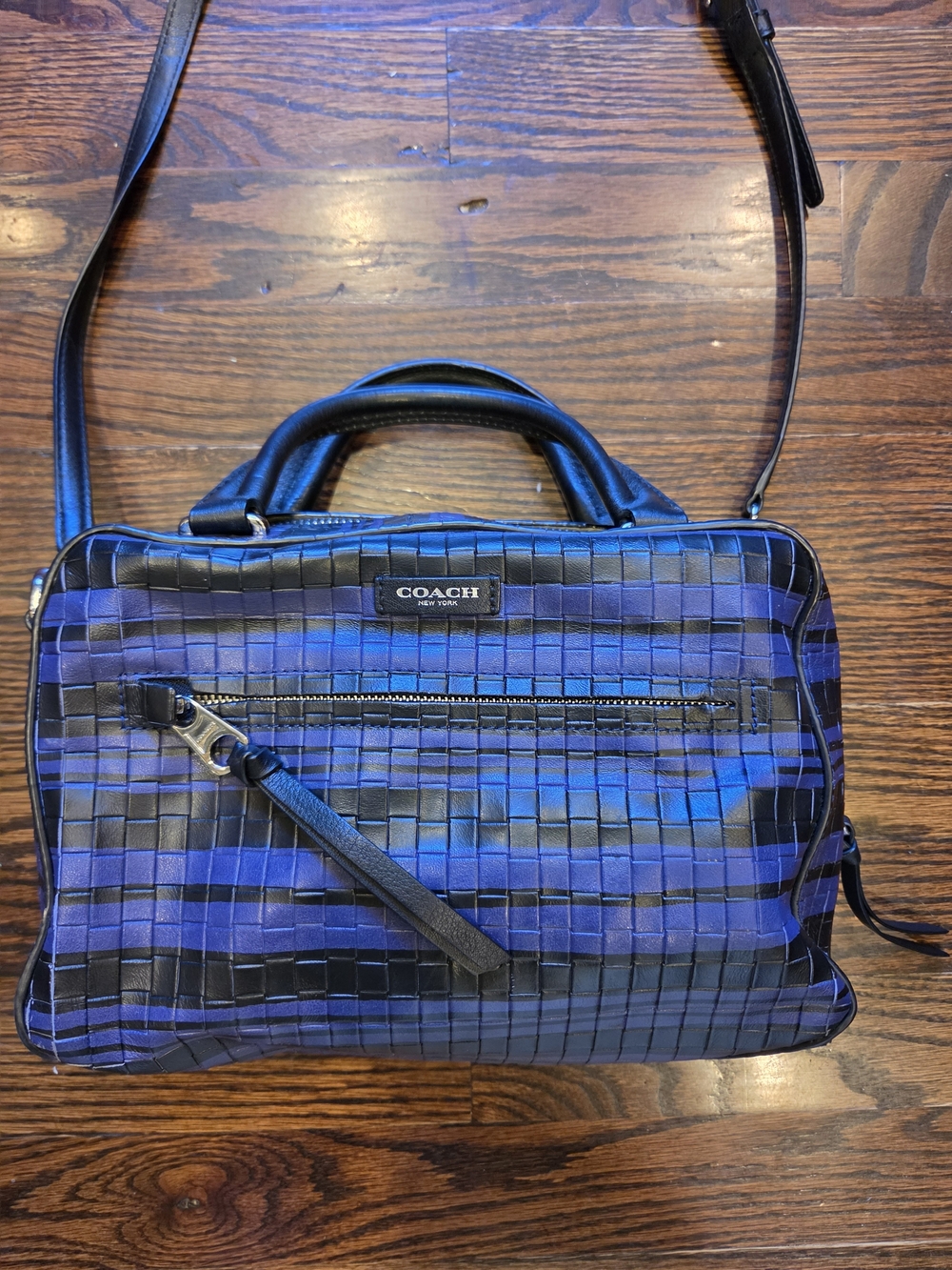 Coach Bleecker Embossed Woven Leather Small Toaster Satchel (Style F30471 / 3047